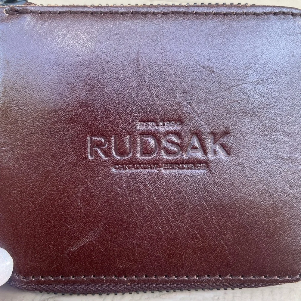 Rudsak brown cowhide leather zip around wallet